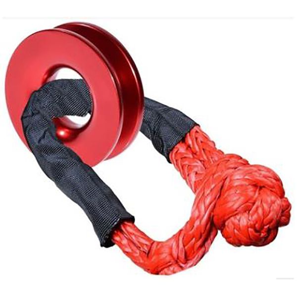 1/2 Inch Synthetic Shackle Winch Rope For Atv Utv Suv Off-Road Red