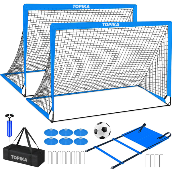 Topika Fold-Up Portable Kids Soccer Goal Set Soccer Nets for Training 2pack