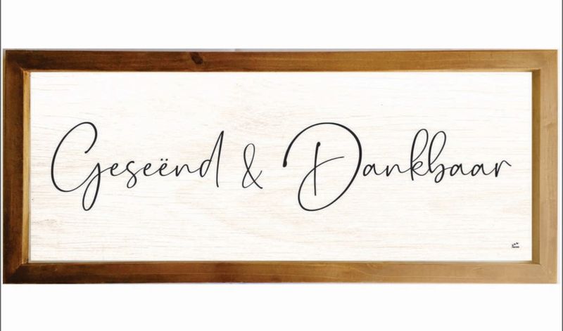 Geseend &amp; Dankbaan, Afrikaans Wall, Size: 31cm x 63cm