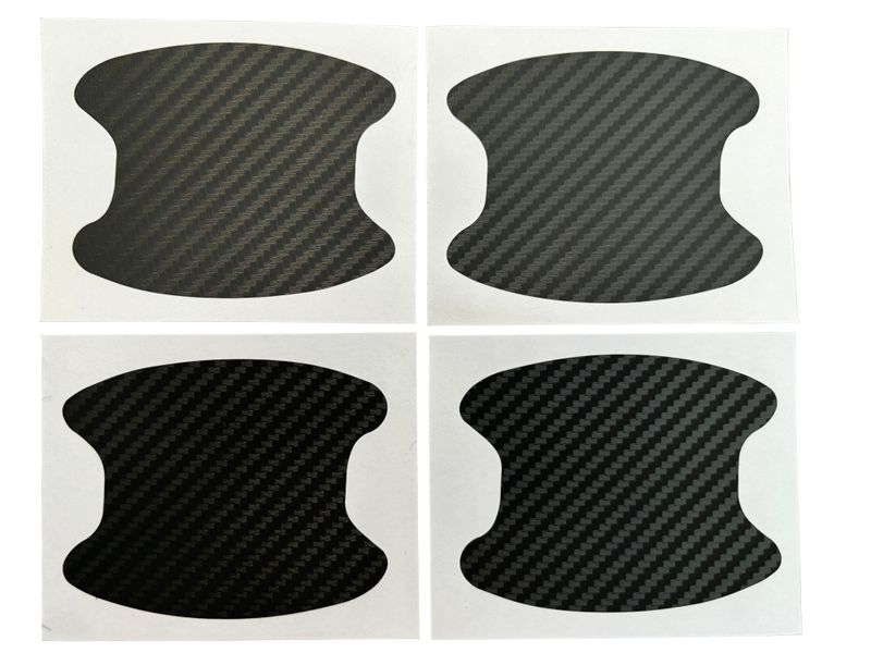 PU Carbon Fiber Car Door Handle Protective Sticker (4 Piece)