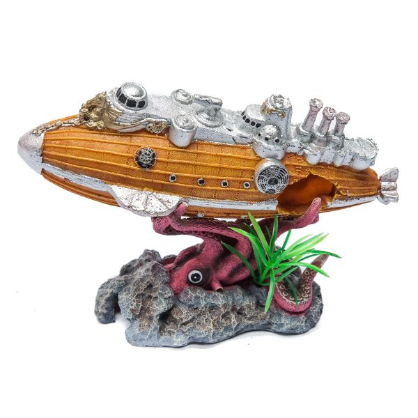 Sunken Submarine Fish Tank/Aquarium Resin Ornament