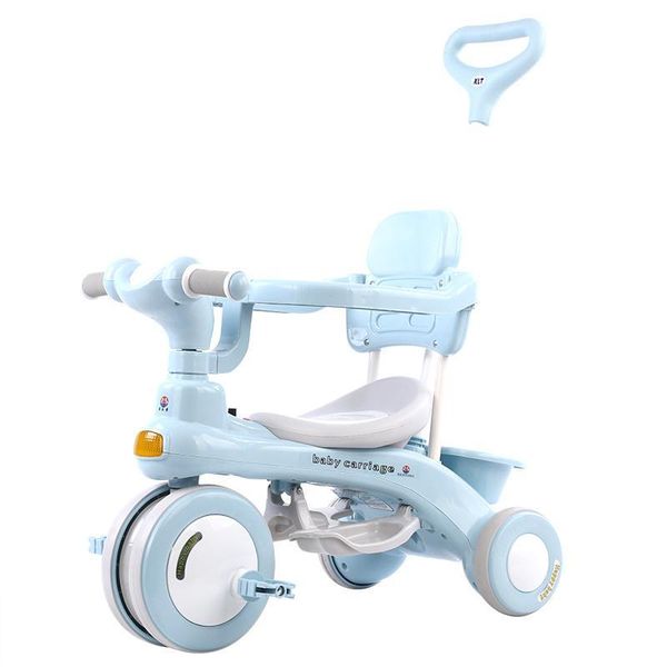 Kids Tricycle Stroller With Lights/Music &amp; Canopy