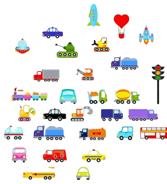 Wall Sticker - Cars, Rocket and more