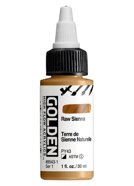 High Flow Acrylics by GOLDEN, 30ml / 1fl.oz - Raw Sienna