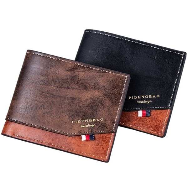 Retro PU Leather Bifold Mens Wallet with RFID and Large Capacity - 2 Piece