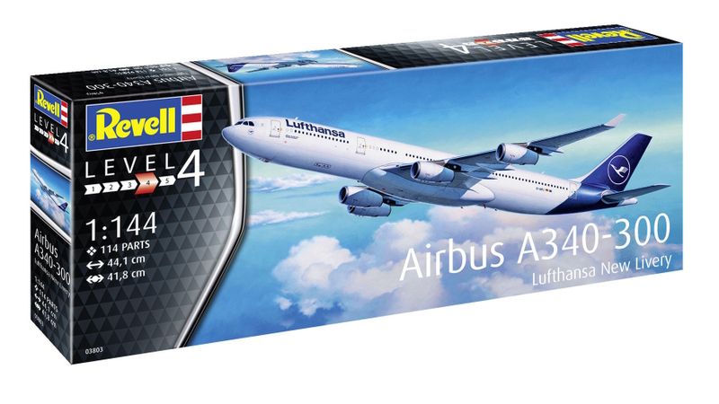 Revell 1/144 Airbus A340-300 Lufthansa Plane Plastic Model Kit