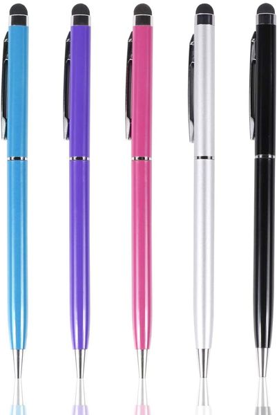 Techme 2 in 1 Captive Stylus Ballpoint Pen Stylus - Pack of 5
