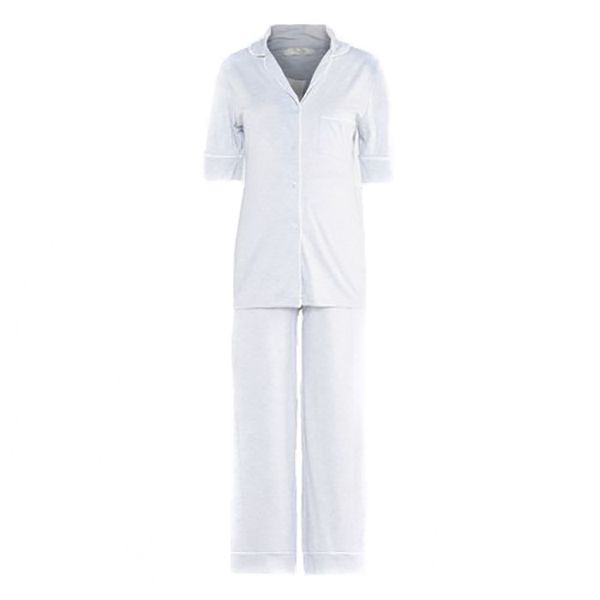 PJ Warehouse Women Light grey Cotton Lycra Pyjamas Set