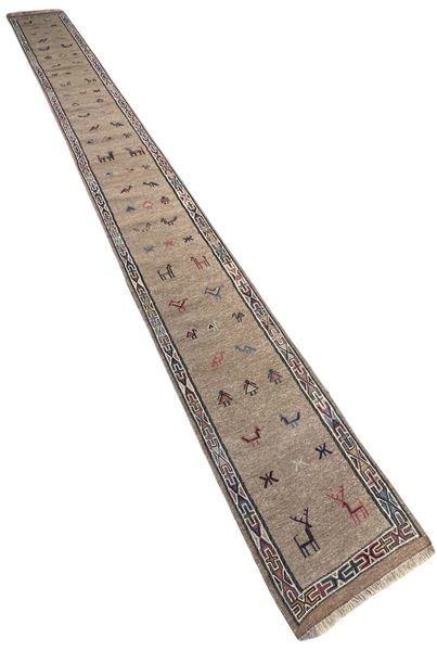 Flying Persian Carpets - Rug - Kilim Original Persian Shiraz Needle Kilim Runner - 459 x 56cm