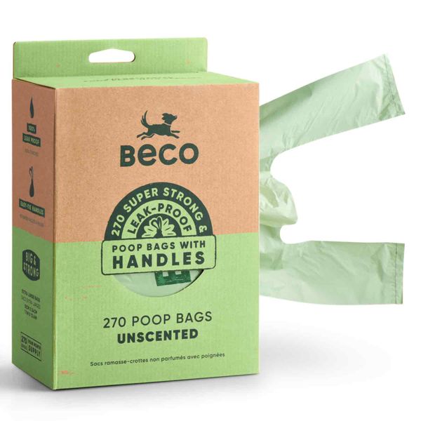 BECO - Poop Bags Unscented with Handles (270 Bags)