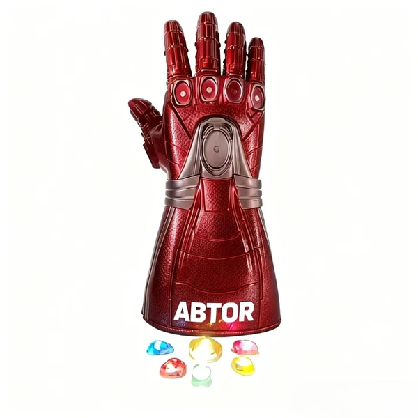 ABTOR Thanos Cosplay Halloween Gloves for Children Glow in-the-Dark Edition