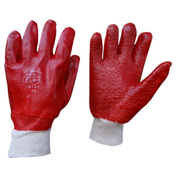 Safety Glove PVC Knit Wrist Pack Of 10 - Passion