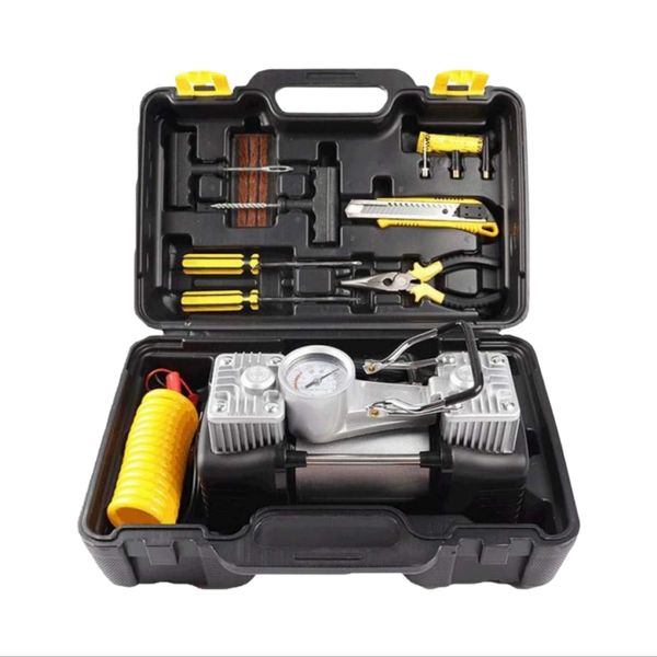 12V Cylinder Auto Air Compressor - Compact Tire Inflator
