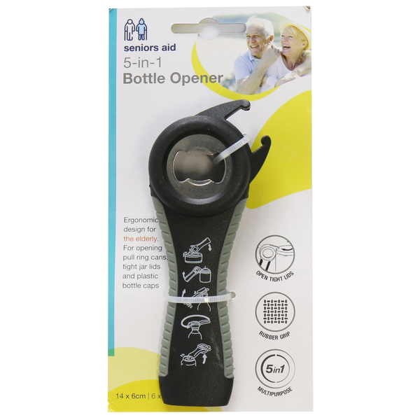 Multi-use bottle opener 5-in1 - Senior's Aid &amp; Limited Mobility