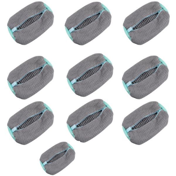 Hands-Free Washing Machine Shoe Bag - Grey/Blue 10 Pieces