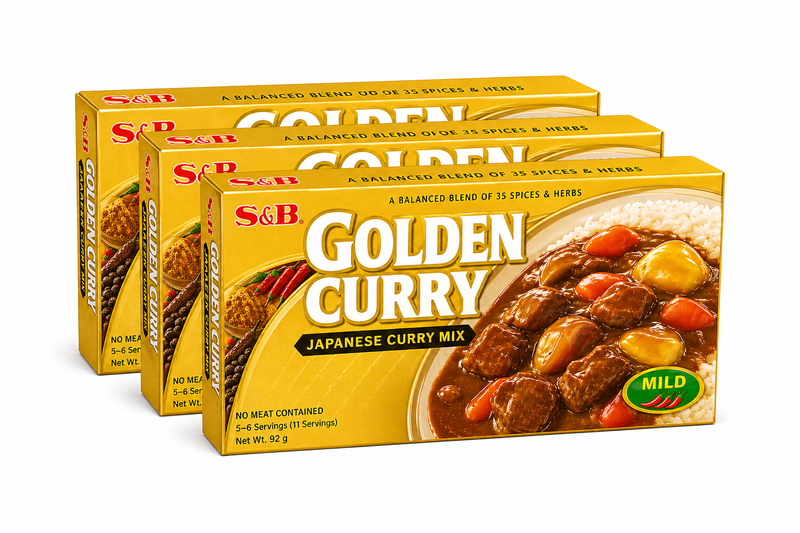 S&amp;B Golden Curry Mild Japanese Curry Mix 92g (3 Pack)