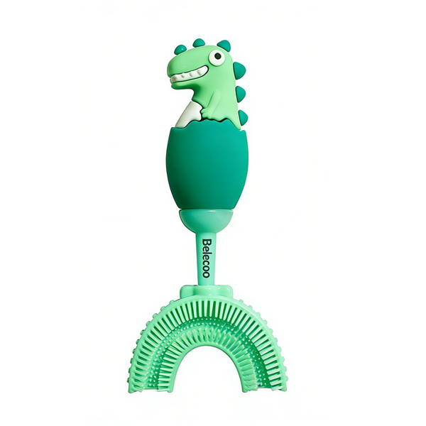 U-Shaped Silicone Toothbrush for Baby Teeth Cleaning - Dinosaur