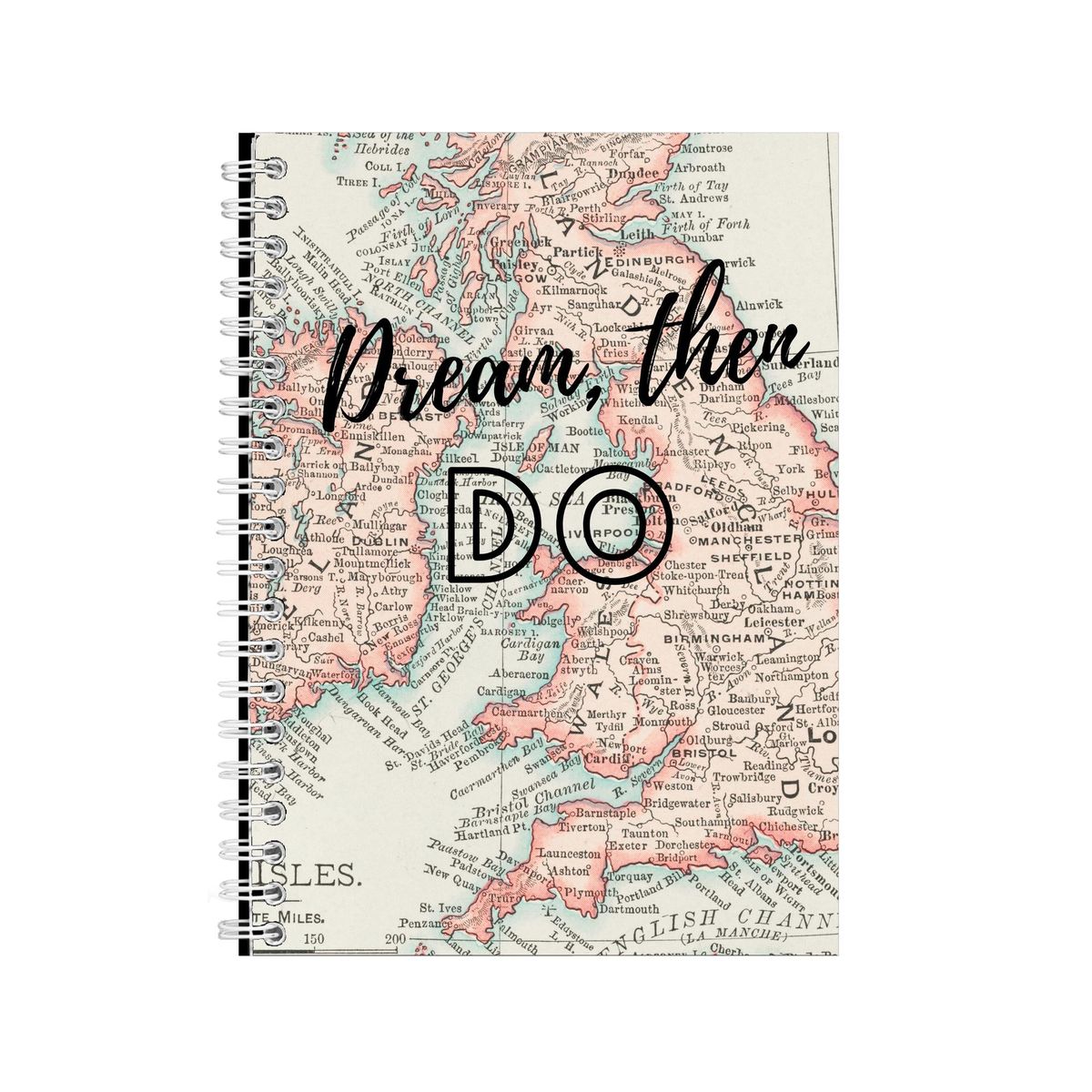 Dream A5 Notebook Spiral and Lined Personal Growth Graphic Notepad Gift ...