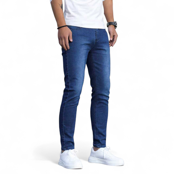 Skinny Jeans for Men Stretchy Slim Fit Men's Jeans Casual Pants- Denim Blue