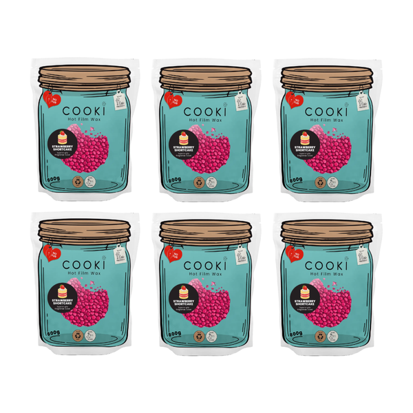 Cooki Strawberry Shortcake Hot Film Wax 6 Pack Home-Use Wax Hair Removal