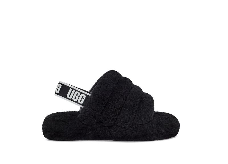 Ugg Kids Fluff Yeah Slide Black image