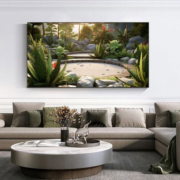 Canvas Wall Art - Aloe Zen Garden - 0327
