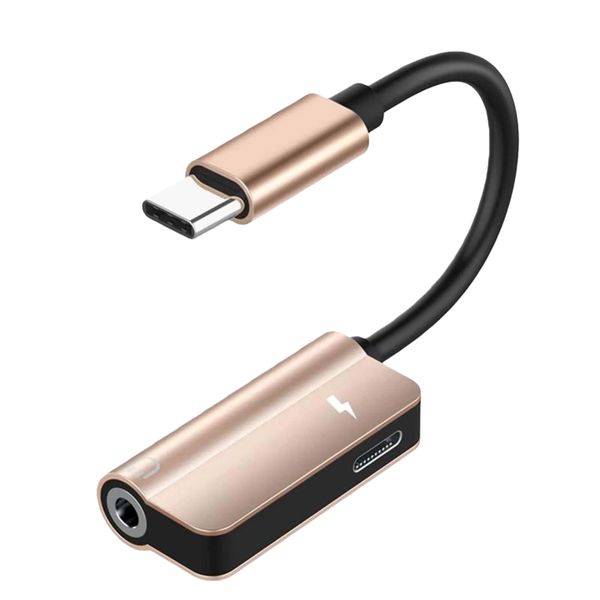 2-in-1 Type-C to 3.5mm Adapter Compatible with Type-C Devices