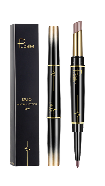 Double Ended Matte Lipstick &amp; Lip Liner Duo-Waterproof, Long Lasting, Vegan