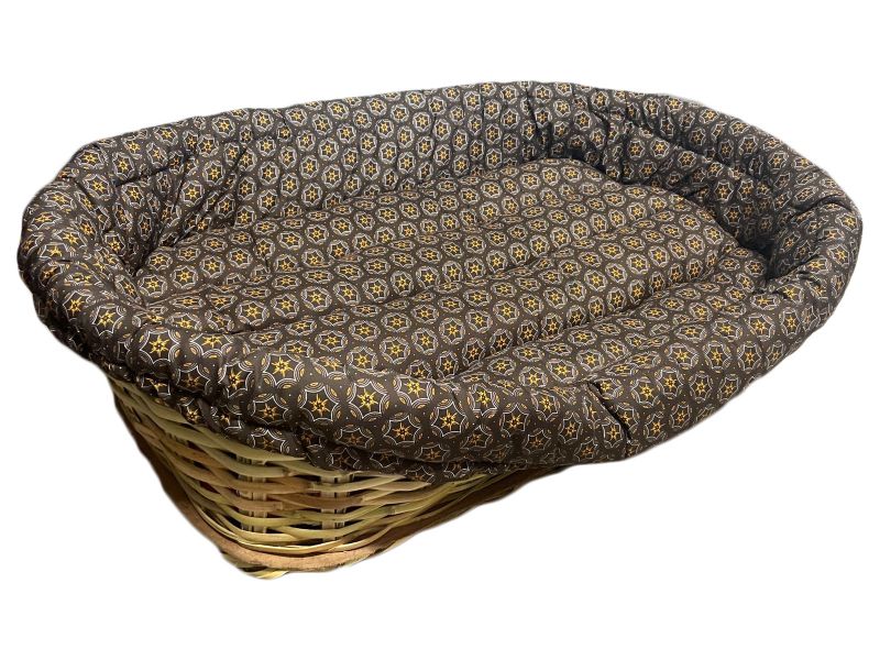 X-Large Basket Dog Bed with Cushion - Brown