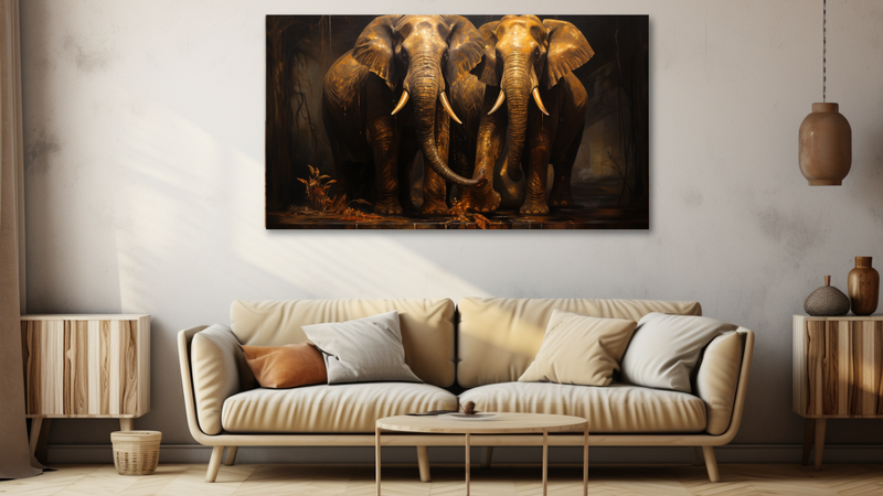 Gilded Guardians Two Elephants - Hd0126 image