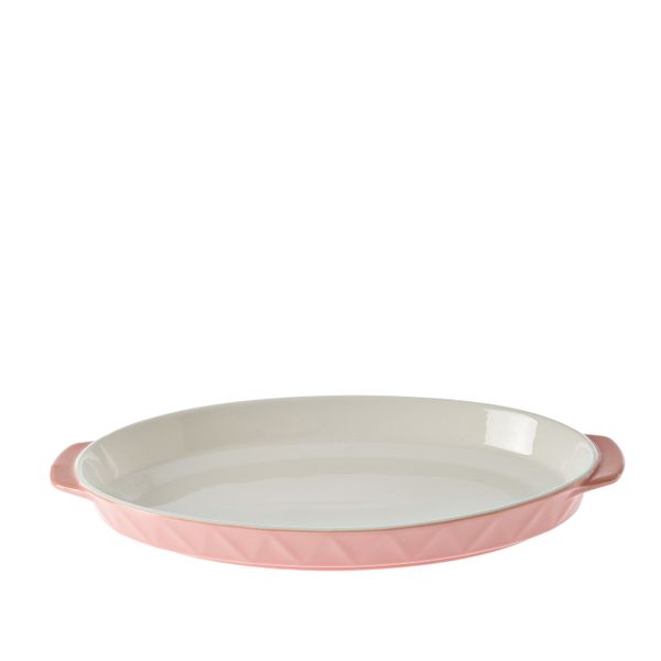 George &amp; Mason - Oval Side Detail Serving Dish 34.4x19.2cm Pink