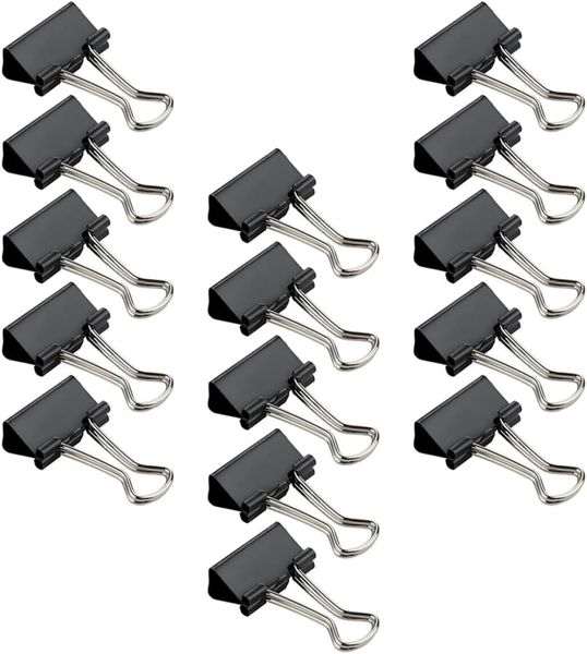 36Pcs Black Dovetail Binder Clips 32Mm Metal Document Clips Bill
