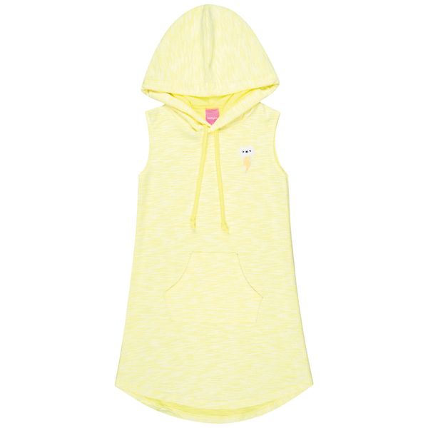 Kamylus Girls Neon Yellow Polyester Midi Dress