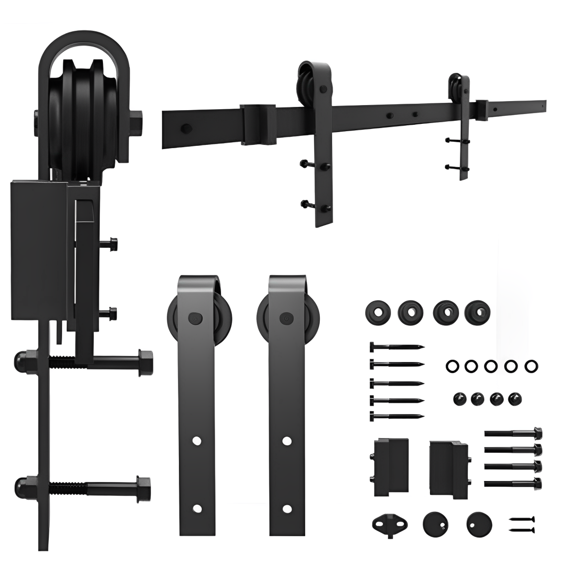 6.56 FT Sliding Barn Door Track and Handle Hardware Kit
