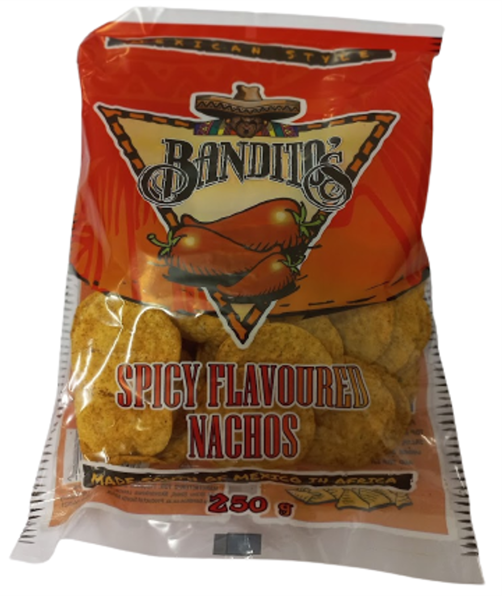 Banditos Spicy Flavoured Nachos - Chips - 12 x 250g | Buy Online in ...