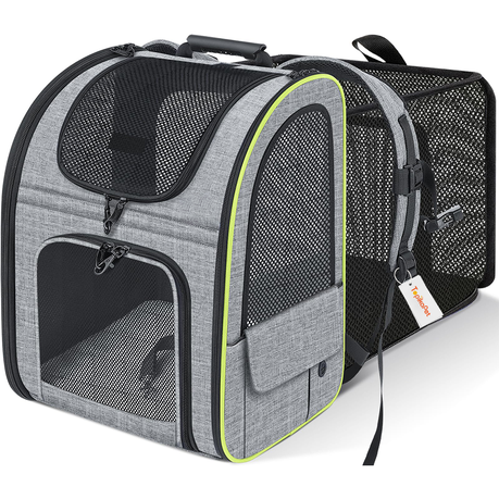 TopikaPet Cat Backpack Carrier, Expandable Travel Bag with Mesh Panels Image