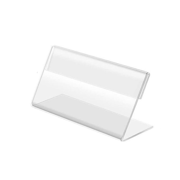 Mini Clear Sign Display Holder Acrylic Card Holder - 10 Pack