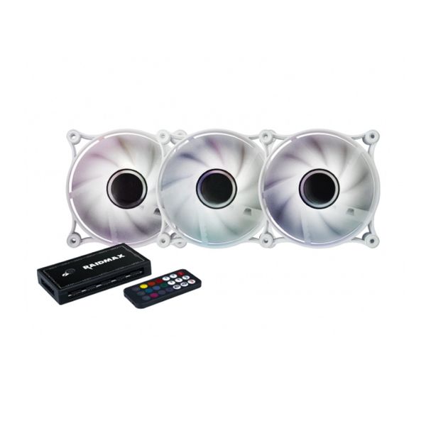 Raidmax 3Pin ARGB 3Pack Case Fan - White NV-I120FWR3