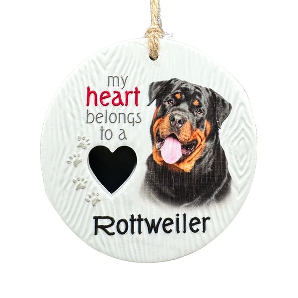 Piece of my Heart Ceramic Plaque - Rottweiler