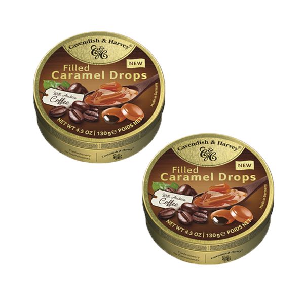 Cavendish &amp; Harvey Caramel Drops Filled with Arabica Coffee - 2 x 130g