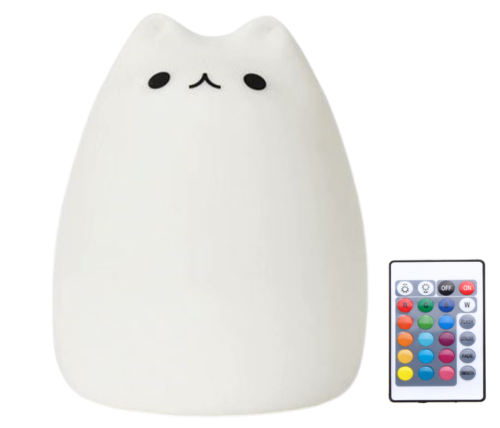 Cute Cat Silicone 7 Colour LED Night Light Lamp