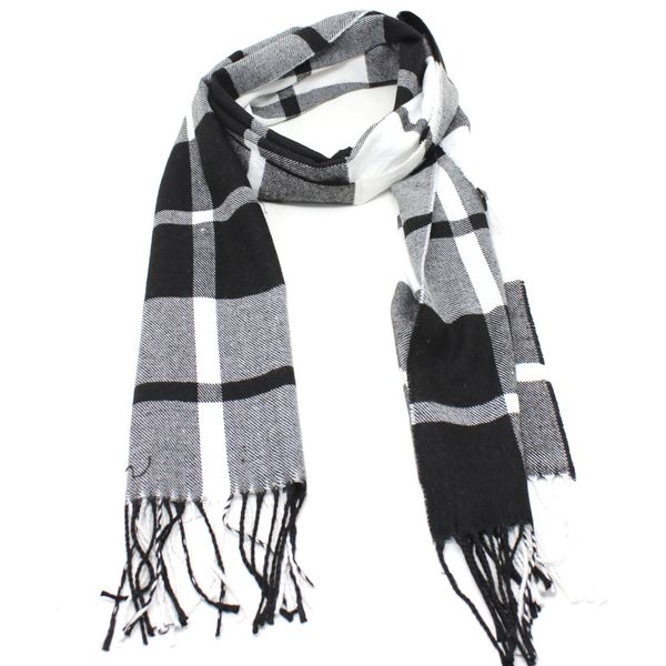 Blackchilli Block Check Scarf - Black/Grey/White