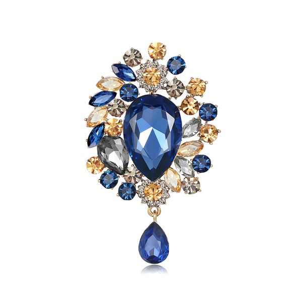 Blue Gem Drop Brooch image