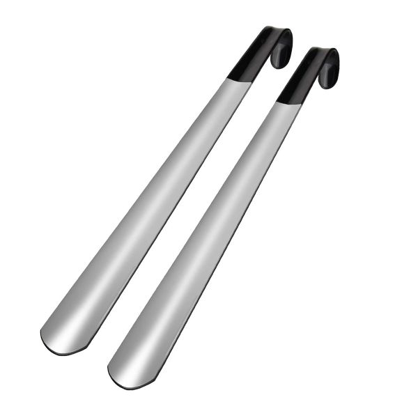 2Piece Shoe Horn Stick Long Handle for Seniors Metal Long Shoehorn for Boots