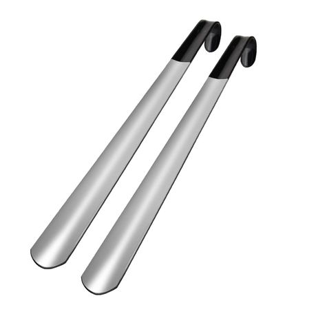 2Piece Shoe Horn Stick Long Handle for Seniors Metal Long Shoehorn for Boots Image