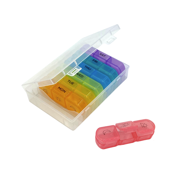 Moisture-Proof Pill Organiser with Case - 3 Times Daily