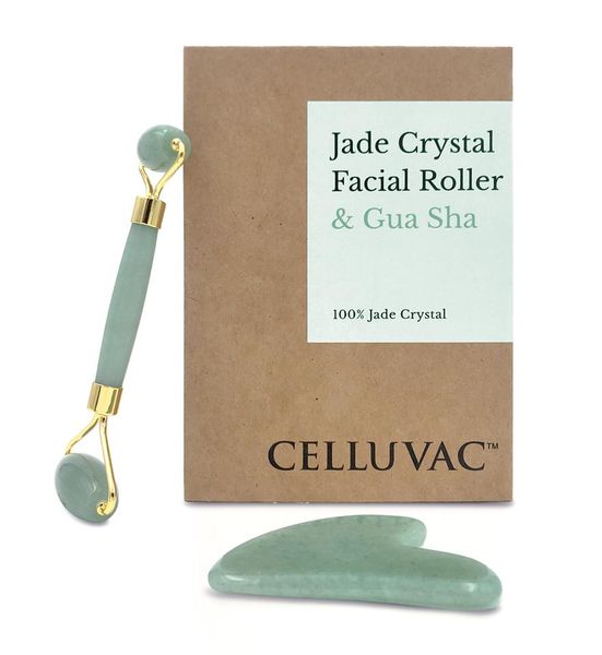 Celluvac Jade Roller and Gua Sha Combo