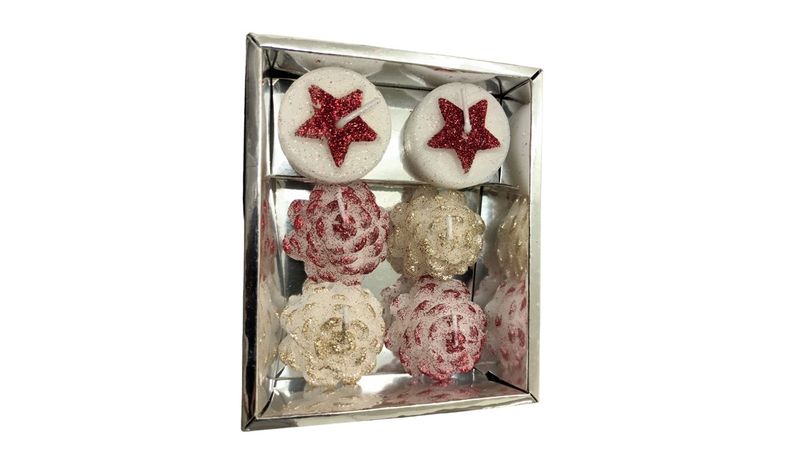 Christmas Themed Candles Set Of 6 Unscented