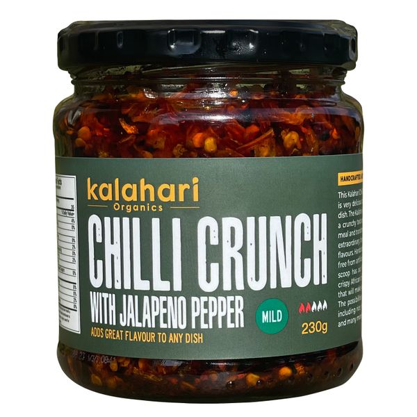 Kalahari Organics Jalapeno Chilli Crunch Oil -230g