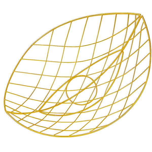 Oval Lattice Golden Iron Basket